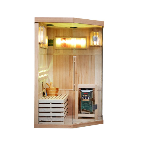 SAUNA FIŃSKA WYSOKOTEMPERATUROWA Z PIECEM KEMI2/HARVIA 3,5KW 1-2 OSOBOWA 120x120 CM