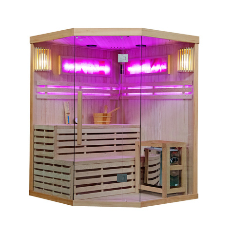 SAUNA FIŃSKA WYSOKOTEMPERATUROWA Z PIECEM KEMI4/HARVIA 6KW 4-5 OSOBOWA 150x150 CM