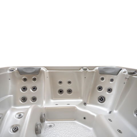 JACUZZI OGRODOWE WANNA SPA538 BIAŁA PERŁA OBUDOWA SZARA 220x220 CM