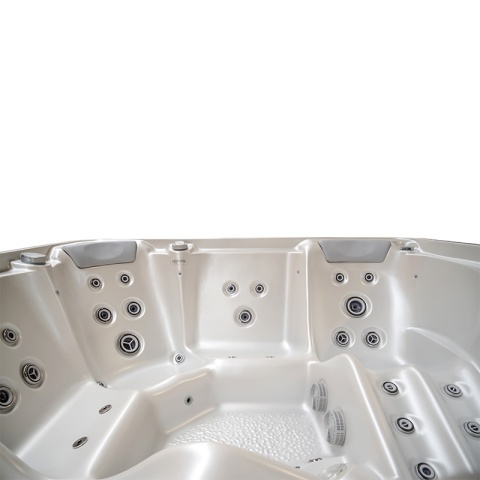 JACUZZI OGRODOWE WANNA SPA538 BIAŁA PERŁA OBUDOWA SZARA 220x220 CM