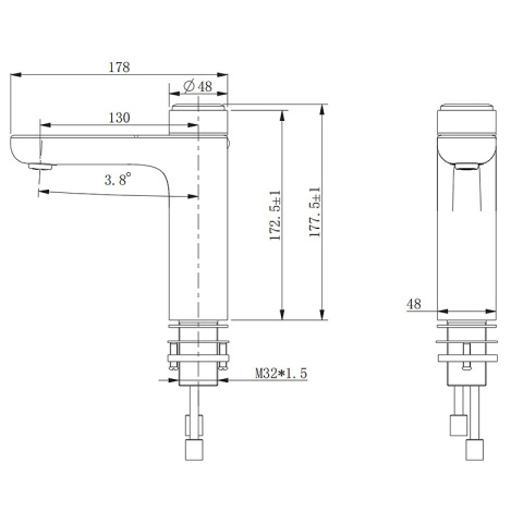 BATERIA UMYWALKOWA ŁAZIENKOWA F06-BL-A CZARNA LCD