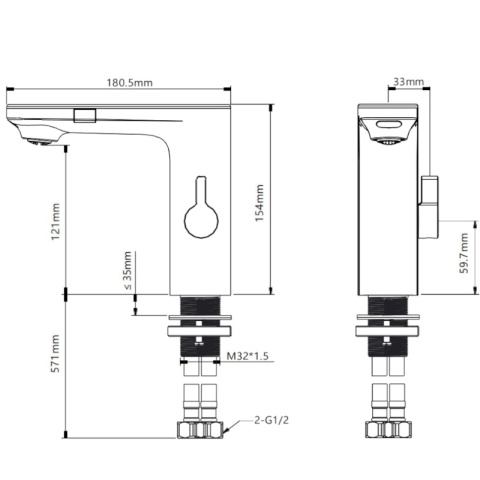 BATERIA ŁAZIENKOWA BEZDOTYKOWA F14-WH BIAŁA LCD