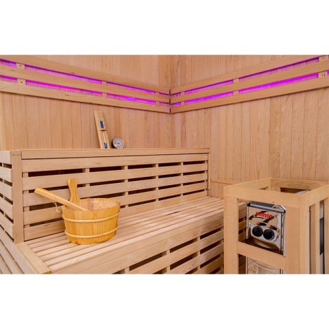 SAUNA FIŃSKA WYSOKOTEMPERATUROWA Z PIECEM OSLO7/HARVIA 8KW 5-6 OSOBOWA 180x180 CM SAUNA FIŃSKA WYSOKOTEMPERATUROWA Z PIECEM OSLO7/HARVIA 8KW 5-6 OSOBOWA 180x180 CM