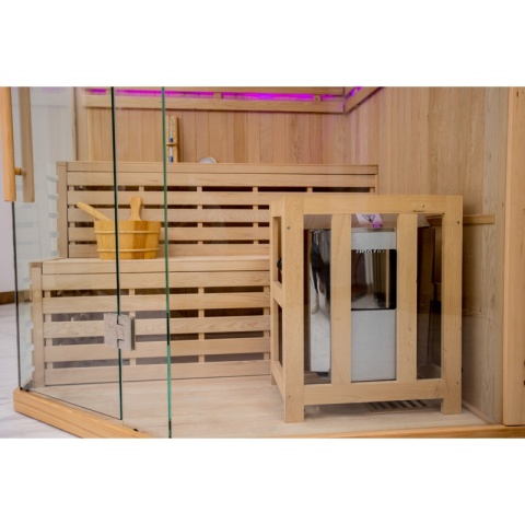 SAUNA FIŃSKA WYSOKOTEMPERATUROWA Z PIECEM OSLO7/HARVIA 8KW 5-6 OSOBOWA 180x180 CM SAUNA FIŃSKA WYSOKOTEMPERATUROWA Z PIECEM OSLO7/HARVIA 8KW 5-6 OSOBOWA 180x180 CM