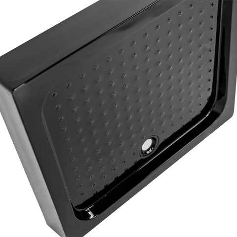 BRODZIK PRYSZNICOWY PROSTOKĄTNY WYSOKI SXL03B CZARNY 90x80 CM