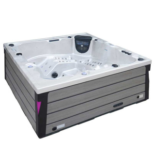 JACUZZI OGRODOWE WANNA SPA340ECO CAPPUCCINO OBUDOWA SZARA DESKA 220x220 CM