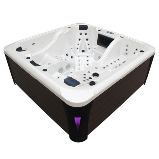 JACUZZI OGRODOWE WANNA SPA403 BIAŁA PERŁA OBUDOWA ANTRACYT 230x230 CM