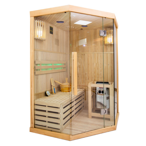 SAUNA FIŃSKA WYSOKOTEMPERATUROWA Z PIECEM OSLO2/HARVIA 3,5KW 1-2 OSOBOWA 120x120 CM