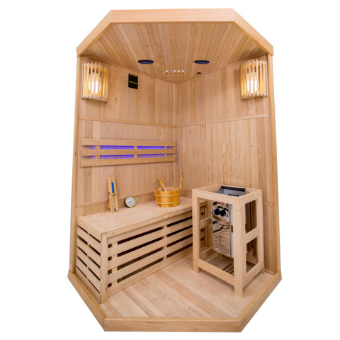 SAUNA FIŃSKA WYSOKOTEMPERATUROWA Z PIECEM OSLO2/HARVIA 3,5KW 1-2 OSOBOWA 120x120 CM