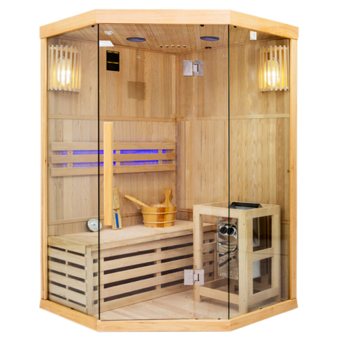 SAUNA FIŃSKA WYSOKOTEMPERATUROWA Z PIECEM OSLO2/HARVIA 3,5KW 1-2 OSOBOWA 120x120 CM