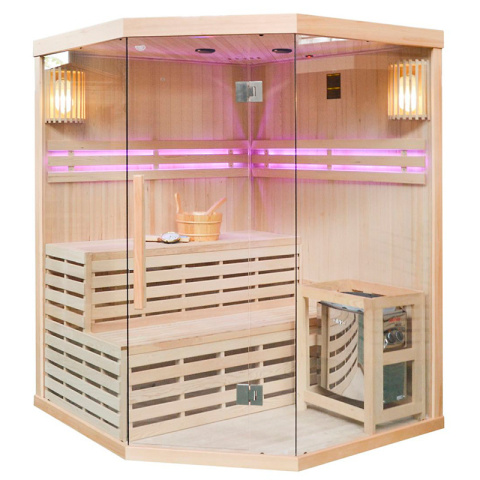 SAUNA FIŃSKA WYSOKOTEMPERATUROWA Z PIECEM OSLO4/HARVIA 6KW 4-5 OSOBOWA 150x150 CM