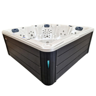 JACUZZI OGRODOWE WANNA SPA702 BIAŁA PERŁA OBUDOWA ANTRACYT 230x230 CM