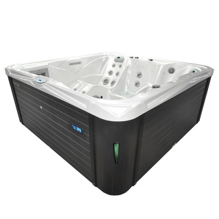 JACUZZI OGRODOWE WANNA SPA751 BIAŁA PERŁA OBUDOWA ANTRACYT 210x210 CM