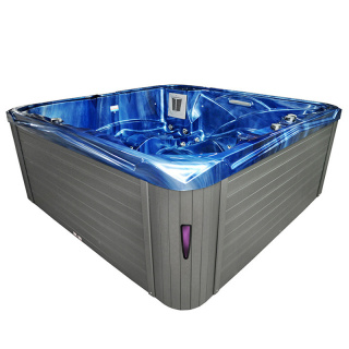 JACUZZI OGRODOWE WANNA SPA751 NIEBIESKA FALA OBUDOWA SZARA 210x210 CM