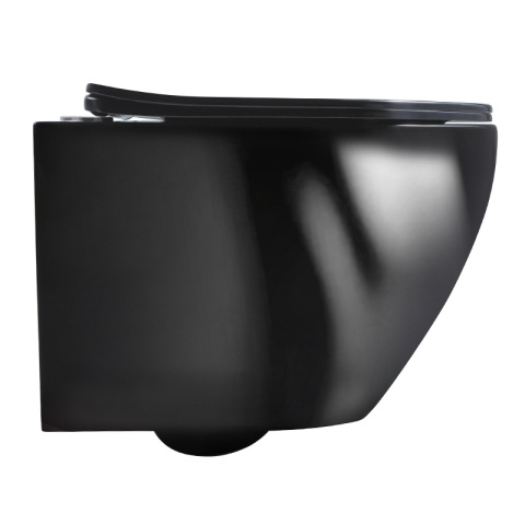 MISKA WC WISZĄCA RIMLESS MIZU-BL-RIM-03 CZARNA DESKA WOLNOOPADAJĄCA DUROPLAST MISKA WC WISZĄCA RIMLESS MIZU-BL-RIM-03 CZARNA DESKA WOLNOOPADAJĄCA DUROPLAST