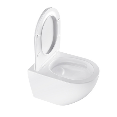 MISKA WC WISZĄCA TORNADO NERO-WH-03 BIAŁA DESKA WOLNOOPADAJĄCA DUROPLAST