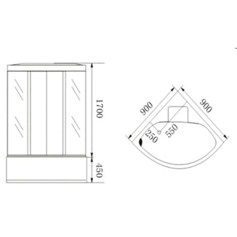KABINA PRYSZNICOWA Z HYDROMASAŻEM I SAUNA WSH306AS 90x90 CM KABINA PRYSZNICOWA Z HYDROMASAŻEM I SAUNA WSH306AS 90x90 CM