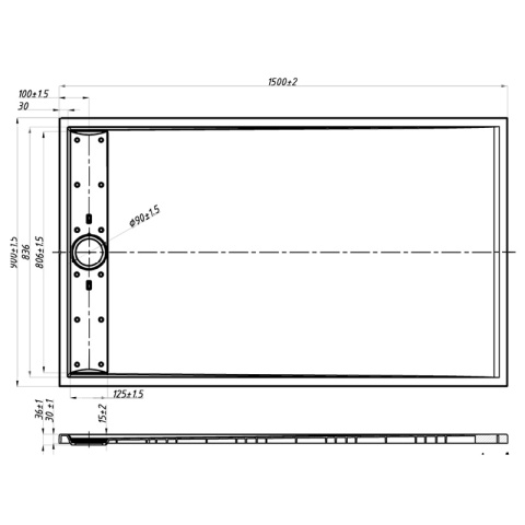 BRODZIK PRYSZNICOWY KAMIENNY PROSTOKĄTNY SLIM DEKO BIAŁY 150x90 CM BRODZIK PRYSZNICOWY KAMIENNY PROSTOKĄTNY SLIM DEKO BIAŁY 150x90 CM