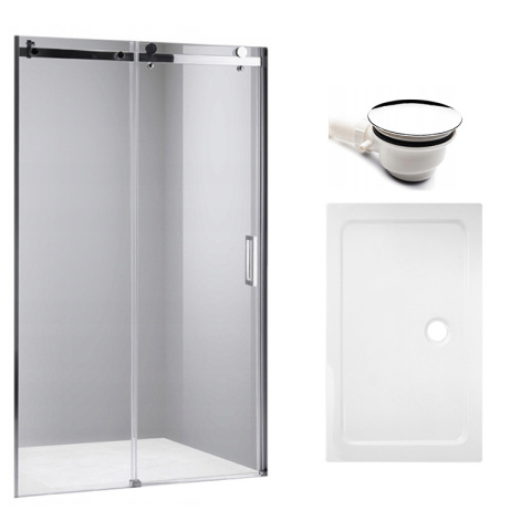 DRZWI PRYSZNICOWE Z BRODZIKIEM SH03D/ST06C CHROM/BIAŁY 115-120/120x100 CM 8 MM DRZWI PRYSZNICOWE Z BRODZIKIEM SH03D/ST06C CHROM/BIAŁY 115-120/120x100 CM 8 MM