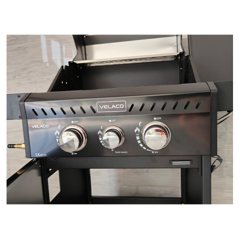 GRILL OGRODOWY GAZOWY Z POKRYWĄ I PÓŁKAMI ZEUS-A CZARNY RUSZT ŻELIWNY 8,5 KW + POKROWIEC GRILL OGRODOWY GAZOWY Z POKRYWĄ I PÓŁKAMI ZEUS-A CZARNY RUSZT ŻELIWNY 8,5 KW + POKROWIEC