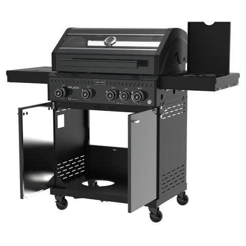 GRILL OGRODOWY GAZOWY Z POKRYWĄ I PÓŁKAMI ZEUS-C CZARNY RUSZT ŻELIWNY 14,5 KW GRILL OGRODOWY GAZOWY Z POKRYWĄ I PÓŁKAMI ZEUS-C CZARNY RUSZT ŻELIWNY 14,5 KW