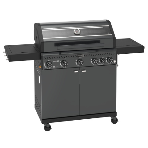 GRILL OGRODOWY GAZOWY Z POKRYWĄ I PÓŁKAMI ZEUS-D CZARNY RUSZT ŻELIWNY 17,5 KW + POKROWIEC GRILL OGRODOWY GAZOWY Z POKRYWĄ I PÓŁKAMI ZEUS-D CZARNY RUSZT ŻELIWNY 17,5 KW + POKROWIEC