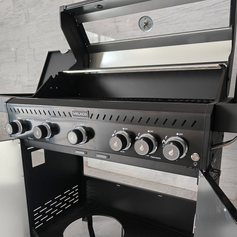 GRILL OGRODOWY GAZOWY Z POKRYWĄ I PÓŁKAMI ZEUS-D CZARNY RUSZT ŻELIWNY 17,5 KW + POKROWIEC GRILL OGRODOWY GAZOWY Z POKRYWĄ I PÓŁKAMI ZEUS-D CZARNY RUSZT ŻELIWNY 17,5 KW + POKROWIEC
