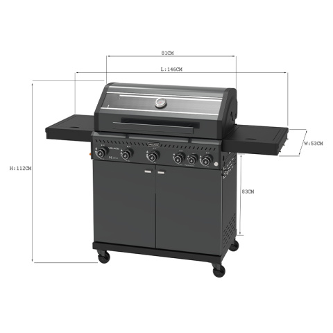 GRILL OGRODOWY GAZOWY Z POKRYWĄ I PÓŁKAMI ZEUS-D CZARNY RUSZT ŻELIWNY 17,5 KW + POKROWIEC GRILL OGRODOWY GAZOWY Z POKRYWĄ I PÓŁKAMI ZEUS-D CZARNY RUSZT ŻELIWNY 17,5 KW + POKROWIEC
