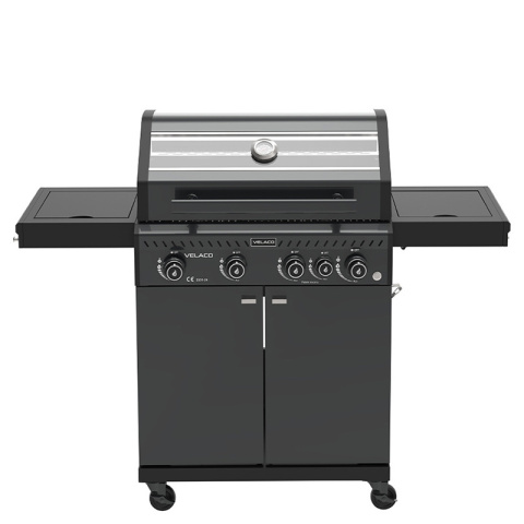 GRILL OGRODOWY GAZOWY Z POKRYWĄ I PÓŁKAMI ZEUS-C CZARNY RUSZT ŻELIWNY 14,5 KW GRILL OGRODOWY GAZOWY Z POKRYWĄ I PÓŁKAMI ZEUS-C CZARNY RUSZT ŻELIWNY 14,5 KW