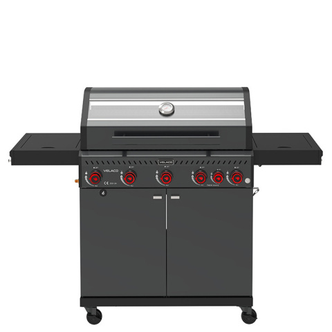 GRILL OGRODOWY GAZOWY Z POKRYWĄ I PÓŁKAMI ZEUS-D CZARNY RUSZT ŻELIWNY 17,5 KW + POKROWIEC GRILL OGRODOWY GAZOWY Z POKRYWĄ I PÓŁKAMI ZEUS-D CZARNY RUSZT ŻELIWNY 17,5 KW + POKROWIEC