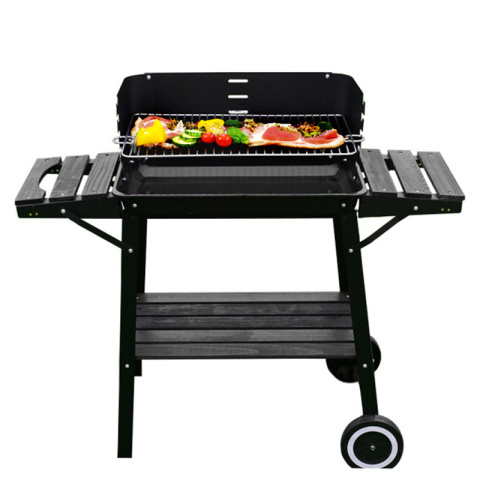GRILL OGRODOWY WĘGLOWY Z OSŁONĄ I PÓŁKAMI VL06 CZARNY GRILL OGRODOWY WĘGLOWY Z OSŁONĄ I PÓŁKAMI VL06 CZARNY