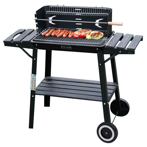 GRILL OGRODOWY WĘGLOWY Z PÓŁKAMI I ROŻNEM VL06-RS CZARNY GRILL OGRODOWY WĘGLOWY Z PÓŁKAMI I ROŻNEM VL06-RS CZARNY