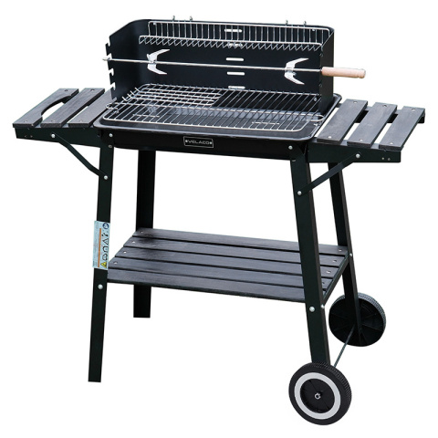 GRILL OGRODOWY WĘGLOWY Z PÓŁKAMI I ROŻNEM VL06-RS CZARNY GRILL OGRODOWY WĘGLOWY Z PÓŁKAMI I ROŻNEM VL06-RS CZARNY