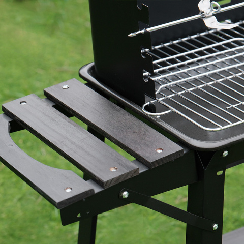 GRILL OGRODOWY WĘGLOWY Z PÓŁKAMI I ROŻNEM VL06-RS CZARNY GRILL OGRODOWY WĘGLOWY Z PÓŁKAMI I ROŻNEM VL06-RS CZARNY