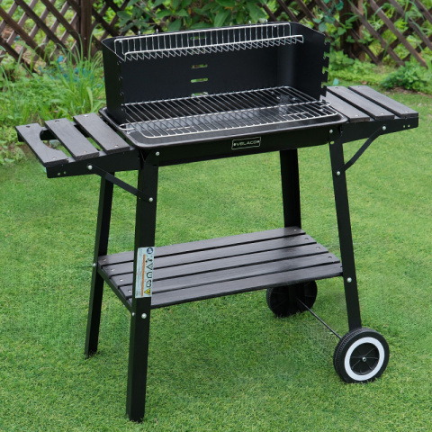 GRILL OGRODOWY WĘGLOWY Z PÓŁKAMI I ROŻNEM VL06-RS CZARNY GRILL OGRODOWY WĘGLOWY Z PÓŁKAMI I ROŻNEM VL06-RS CZARNY
