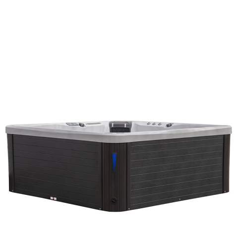 JACUZZI OGRODOWE WANNA SPA750 BIAŁY MARMUR OBUDOWA ANTRACYT 200x200 CM