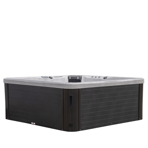 JACUZZI OGRODOWE WANNA SPA750 BIAŁY MARMUR OBUDOWA ANTRACYT 200x200 CM