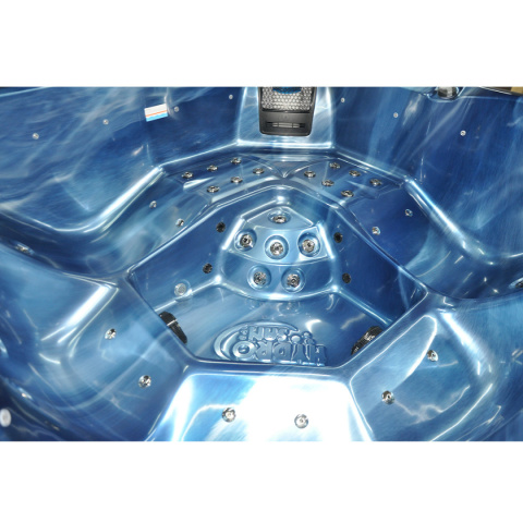 JACUZZI OGRODOWE WANNA SPA750 NIEBIESKA FALA OBUDOWA SZARA 200x200 CM