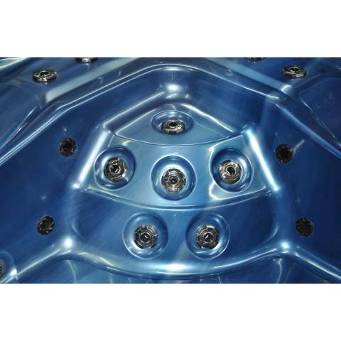 JACUZZI OGRODOWE WANNA SPA750 NIEBIESKA FALA OBUDOWA SZARA 200x200 CM