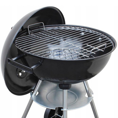 GRILL OGRODOWY WĘGLOWY Z POKRYWĄ OKRĄGŁY VL16 CZARNY GRILL OGRODOWY WĘGLOWY Z POKRYWĄ OKRĄGŁY VL16 CZARNY