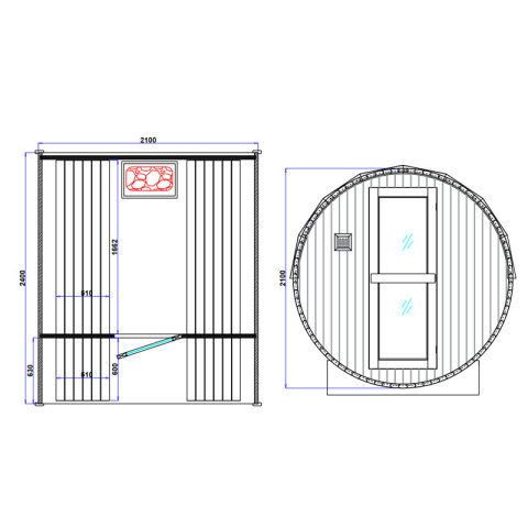 SAUNA OGRODOWA FIŃSKA BECZKA Z PIECEM ASKER 4-6 OSOBOWA 210x240 CM SAUNA OGRODOWA FIŃSKA BECZKA Z PIECEM ASKER 4-6 OSOBOWA 210x240 CM