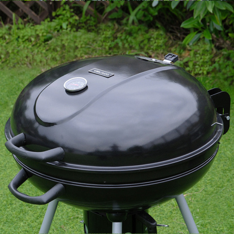 GRILL OGRODOWY WĘGLOWY Z POKRYWĄ OKRĄGŁY VL04 CZARNY GRILL OGRODOWY WĘGLOWY Z POKRYWĄ OKRĄGŁY VL04 CZARNY