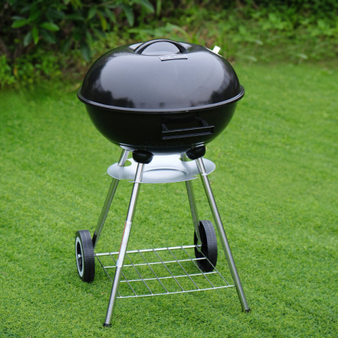 GRILL OGRODOWY WĘGLOWY Z POKRYWĄ OKRĄGŁY VL16 CZARNY GRILL OGRODOWY WĘGLOWY Z POKRYWĄ OKRĄGŁY VL16 CZARNY