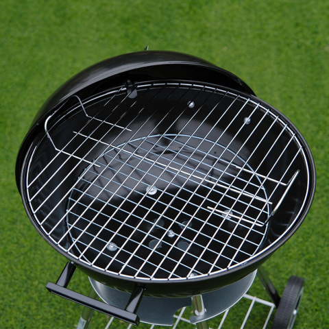 GRILL OGRODOWY WĘGLOWY Z POKRYWĄ OKRĄGŁY VL16 CZARNY GRILL OGRODOWY WĘGLOWY Z POKRYWĄ OKRĄGŁY VL16 CZARNY