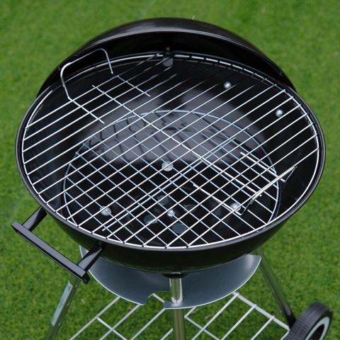 GRILL OGRODOWY WĘGLOWY Z POKRYWĄ OKRĄGŁY VL16 CZARNY GRILL OGRODOWY WĘGLOWY Z POKRYWĄ OKRĄGŁY VL16 CZARNY