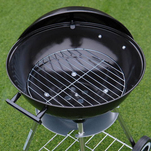 GRILL OGRODOWY WĘGLOWY Z POKRYWĄ OKRĄGŁY VL16 CZARNY GRILL OGRODOWY WĘGLOWY Z POKRYWĄ OKRĄGŁY VL16 CZARNY