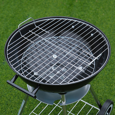 GRILL OGRODOWY WĘGLOWY Z POKRYWĄ OKRĄGŁY VL16 CZARNY GRILL OGRODOWY WĘGLOWY Z POKRYWĄ OKRĄGŁY VL16 CZARNY