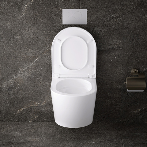 MISKA WC WISZĄCA TORNADO ELITE-WH-02 BIAŁA DESKA WOLNOOPADAJĄCA DUROPLAST MISKA WC WISZĄCA TORNADO ELITE-WH-02 BIAŁA DESKA WOLNOOPADAJĄCA DUROPLAST