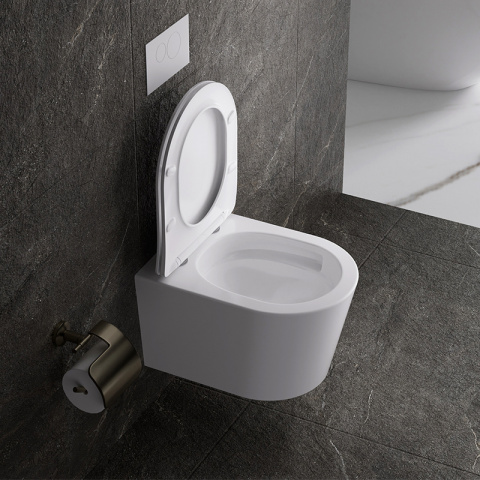 MISKA WC WISZĄCA TORNADO ELITE-WH-03 BIAŁA DESKA WOLNOOPADAJĄCA DUROPLAST MISKA WC WISZĄCA TORNADO ELITE-WH-03 BIAŁA DESKA WOLNOOPADAJĄCA DUROPLAST
