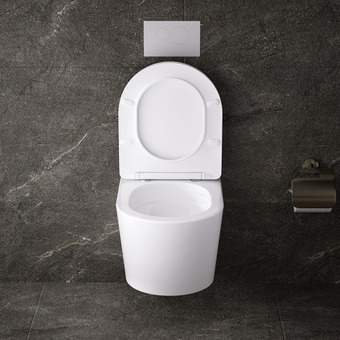 MISKA WC WISZĄCA TORNADO ELITE-WH-03 BIAŁA DESKA WOLNOOPADAJĄCA DUROPLAST MISKA WC WISZĄCA TORNADO ELITE-WH-03 BIAŁA DESKA WOLNOOPADAJĄCA DUROPLAST